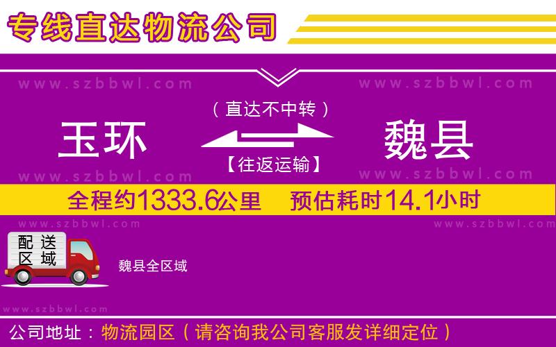 玉環(huán)到魏縣物流專線