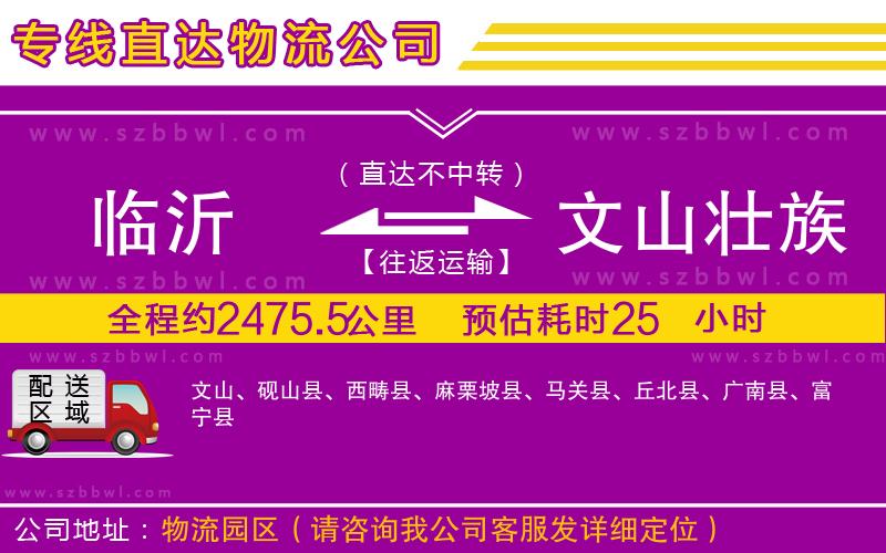 臨沂到文山壯族苗族自治州貨運(yùn)專線