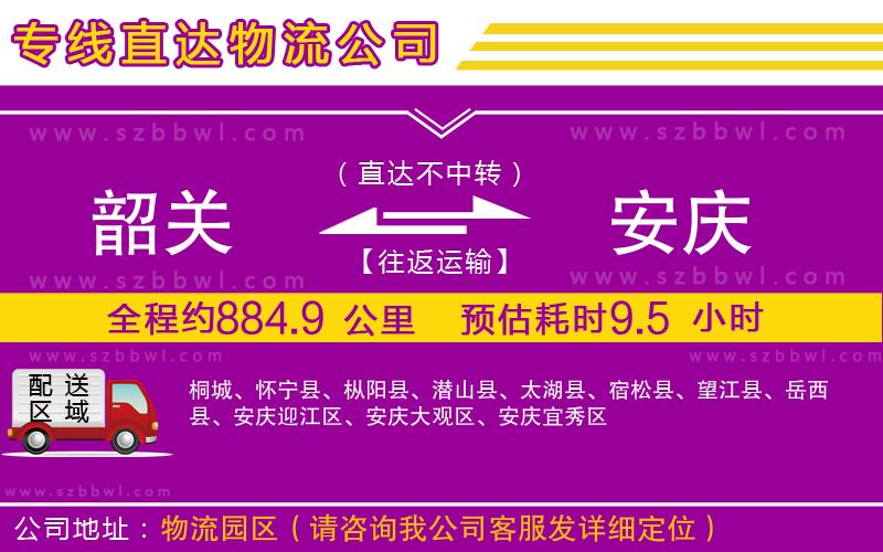 韶關(guān)到安慶物流公司