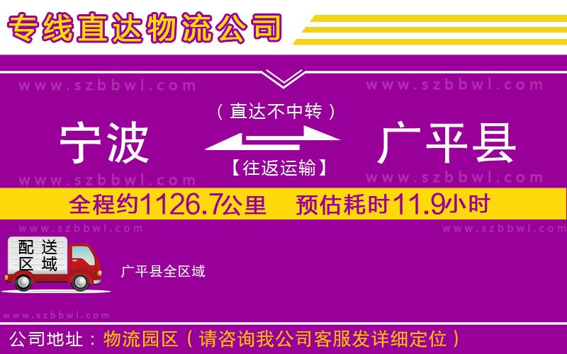 寧波到廣平縣貨運專線