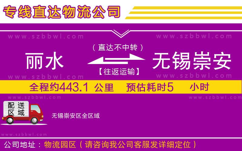 麗水到無(wú)錫崇安區(qū)物流公司