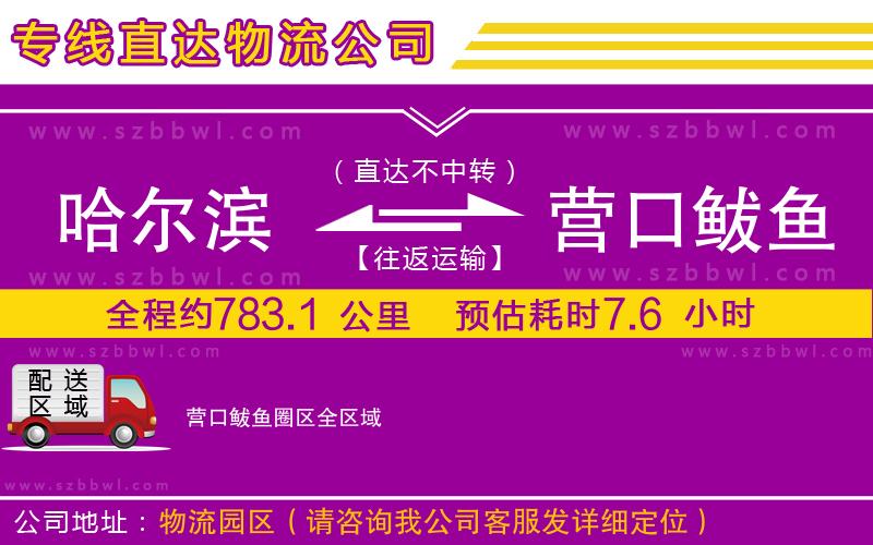 哈爾濱到營口鲅魚圈區(qū)物流專線