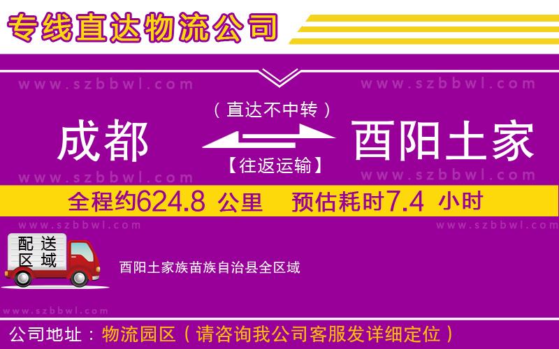 成都到酉陽土家族苗族自治縣貨運(yùn)專線