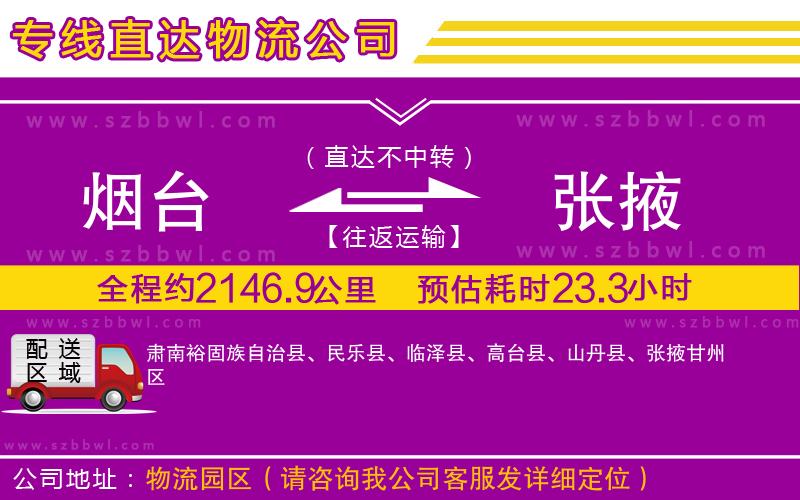 煙臺到張掖物流專線