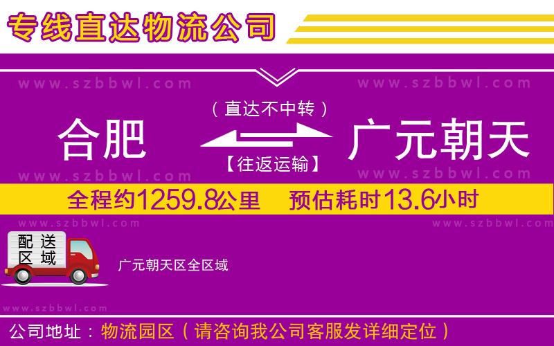 合肥到廣元朝天區(qū)貨運專線