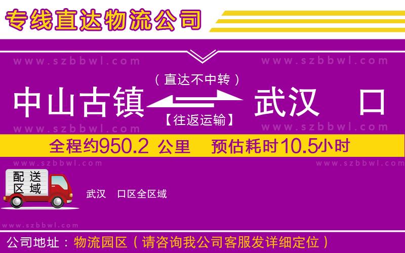 中山古鎮(zhèn)到武漢硚口區(qū)物流專線