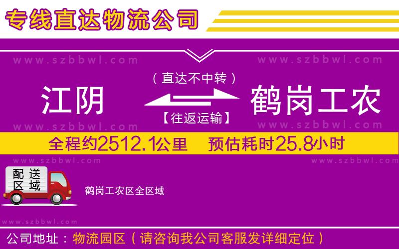 江陰到鶴崗工農(nóng)區(qū)物流專線
