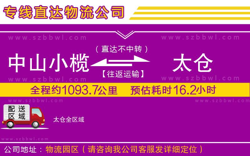 中山小欖到太倉物流專線