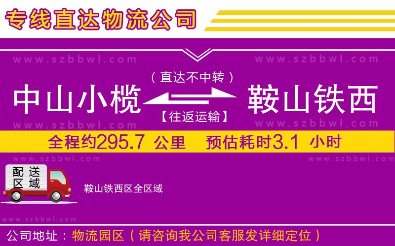 中山小欖到鞍山鐵西區(qū)物流專線