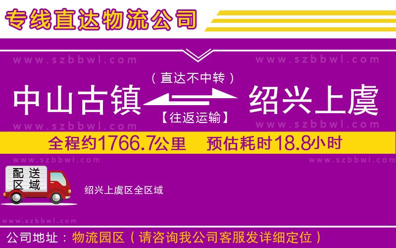 中山古鎮(zhèn)到紹興上虞區(qū)物流專線