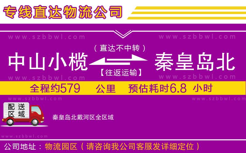 中山小欖到秦皇島北戴河區(qū)物流專線