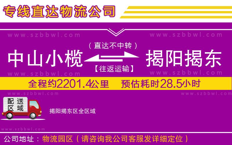 中山小欖到揭陽揭東區(qū)物流專線