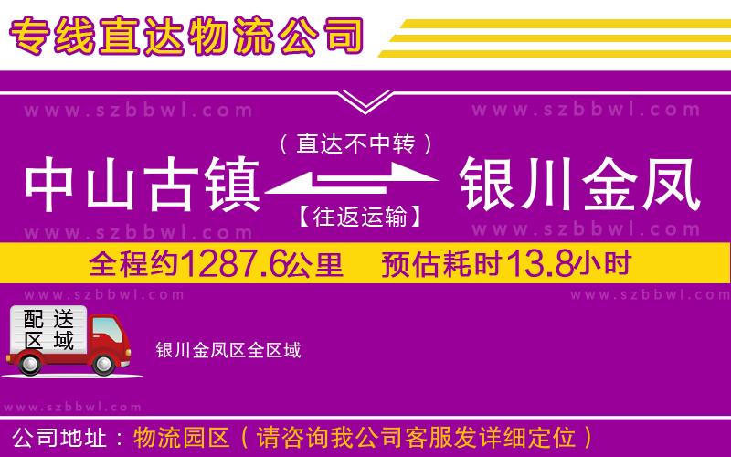 中山古鎮(zhèn)到銀川金鳳區(qū)物流專線