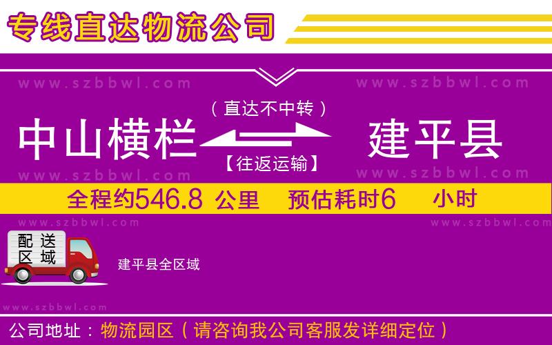 中山橫欄到建平縣物流專(zhuān)線