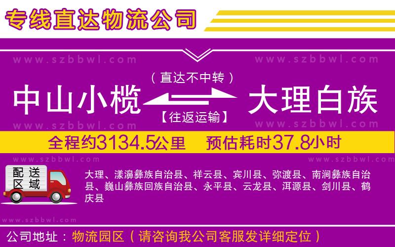 中山小欖到大理白族自治州物流專線