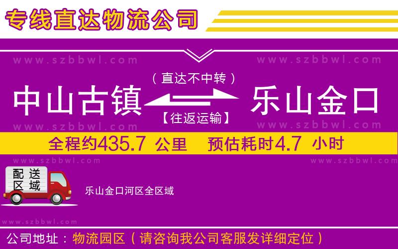 中山古鎮(zhèn)到樂山金口河區(qū)物流專線