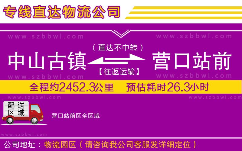 中山古鎮(zhèn)到營口站前區(qū)物流專線