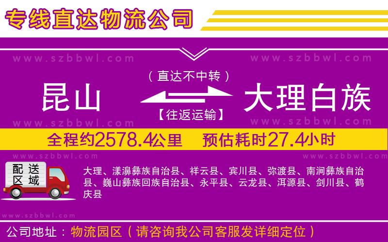 昆山到大理白族自治州物流專線