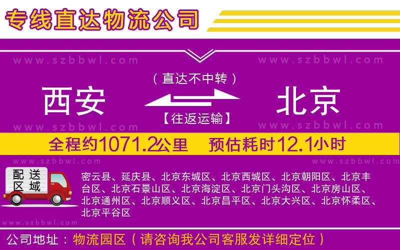 西安到北京物流專線