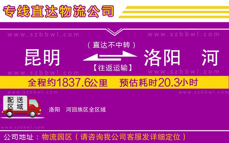 昆明到洛陽(yáng)瀍河回族區(qū)物流專線