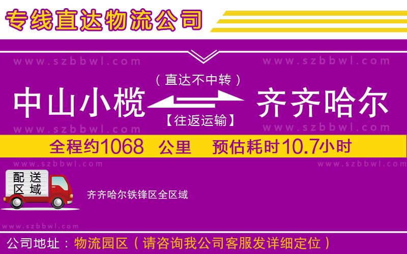 中山小欖到齊齊哈爾鐵鋒區(qū)物流專(zhuān)線