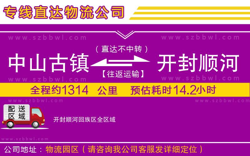 中山古鎮(zhèn)到開封順河回族區(qū)物流專線