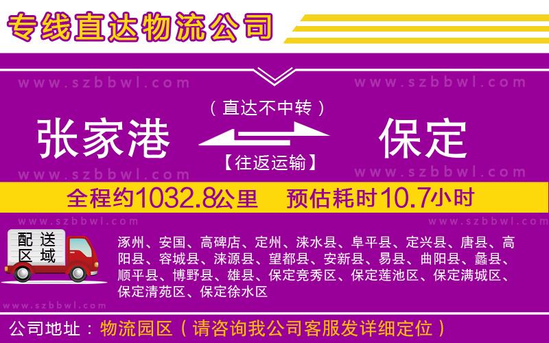 張家港到保定物流專線