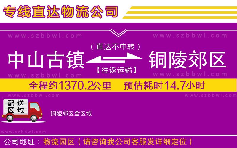 中山古鎮(zhèn)到銅陵郊區(qū)物流專線