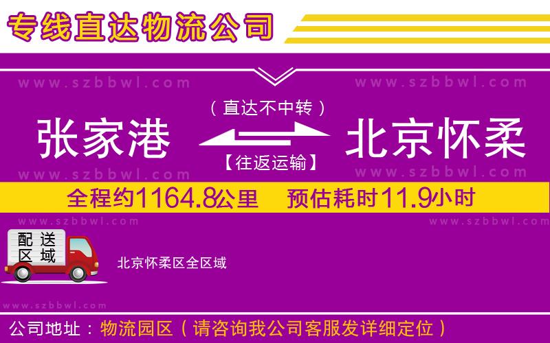張家港到北京懷柔區(qū)物流專線