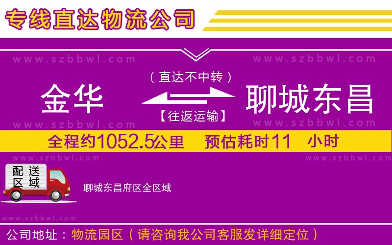 金華到聊城東昌府區(qū)貨運專線