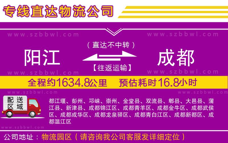 陽江到成都貨運專線