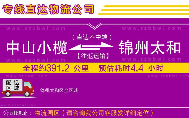 中山小欖到錦州太和區(qū)物流專(zhuān)線