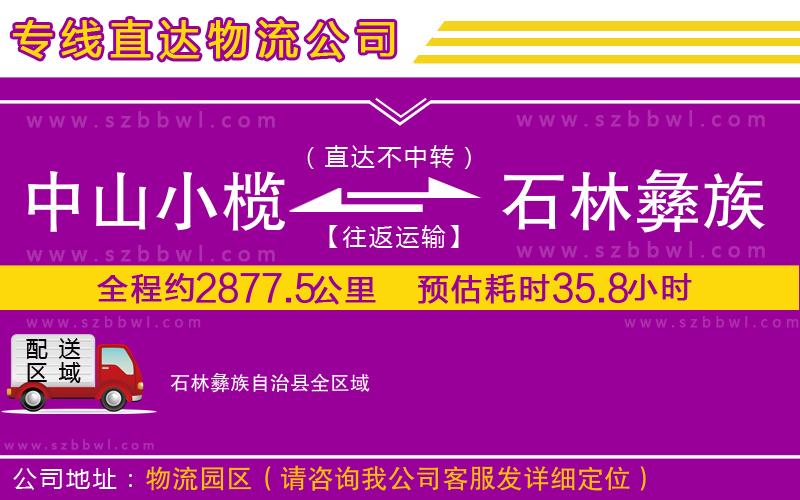 中山小欖到石林彝族自治縣物流專線