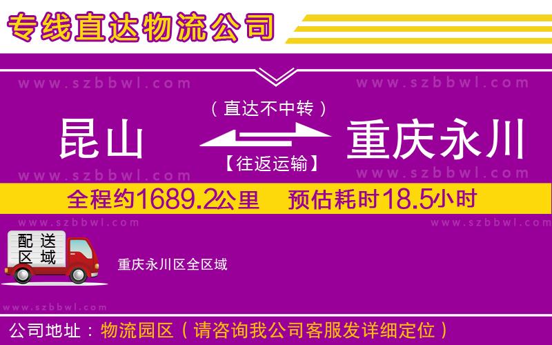 昆山到重慶永川區(qū)物流專線