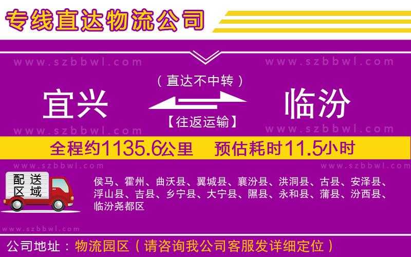 宜興到臨汾物流專線