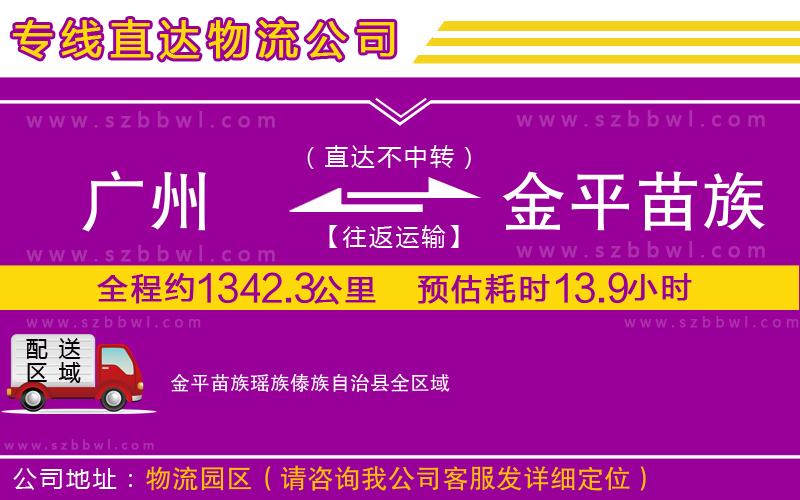 廣州到金平苗族瑤族傣族自治縣物流專線