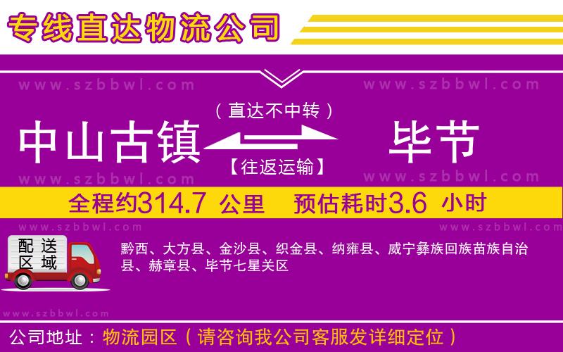 中山古鎮(zhèn)到畢節(jié)物流專線