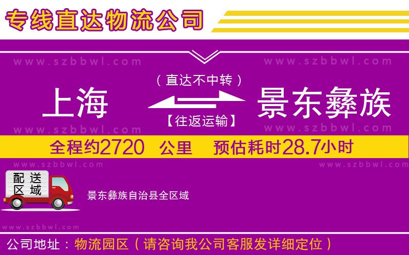 上海到景東彝族自治縣物流專線